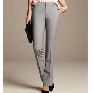 Banana Republic Martin Fit 100% Linen Straight Trouser Pants Size 4 Women's Gray